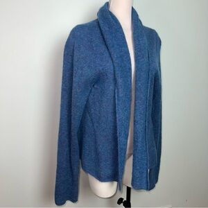 Eileen Fisher Blue Wool Mohair Silk Open Front Cardigan Sweater Women’s Medium